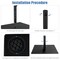Black Steel Patio Umbrella Base with Adjustable Knob and Anti-Slip Pads